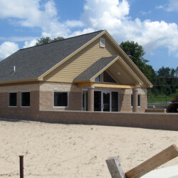 Novak Masonry Maple City MI, Photo Gallery, Custom Splitface Block Bathhouse